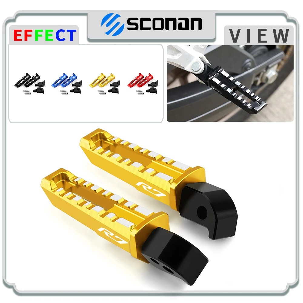 For YZFR7 YZF-R7 YZF R7 2022 2023 2024 2025 Motorcycle Accessories CNC Aluminum Rear Foot Pegs Rests Passenger Footrests 2025