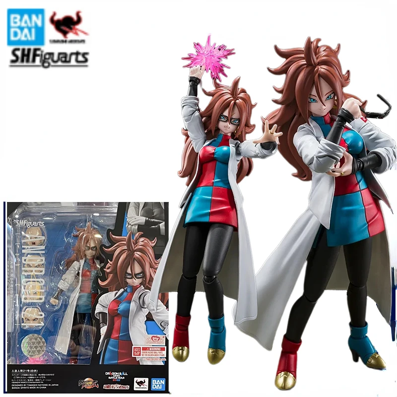 Bandai Original Genuine S.H.Figuarts SHF Dragon Ball Z Android 21 Anime Action Figure Model Toys Gifts Collectible Ornaments