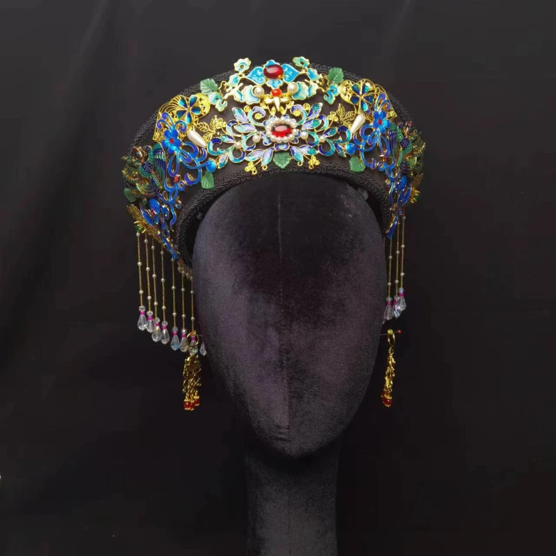 Hair Accessories Women's Ethnic Style Retro Handmade Headdress Hat Photography Studio Props Chinese Court Crown ExquisiteFashion