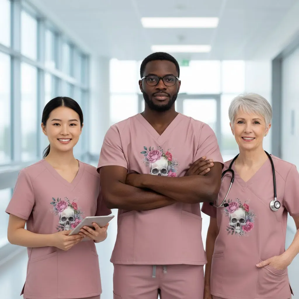 

Женский тонкий быстросохнущий медицинский костюм с коротким рукавом и завязками на спине, с возможностью индивидуальной печати, для салонов красоты, роддомов, медсестер