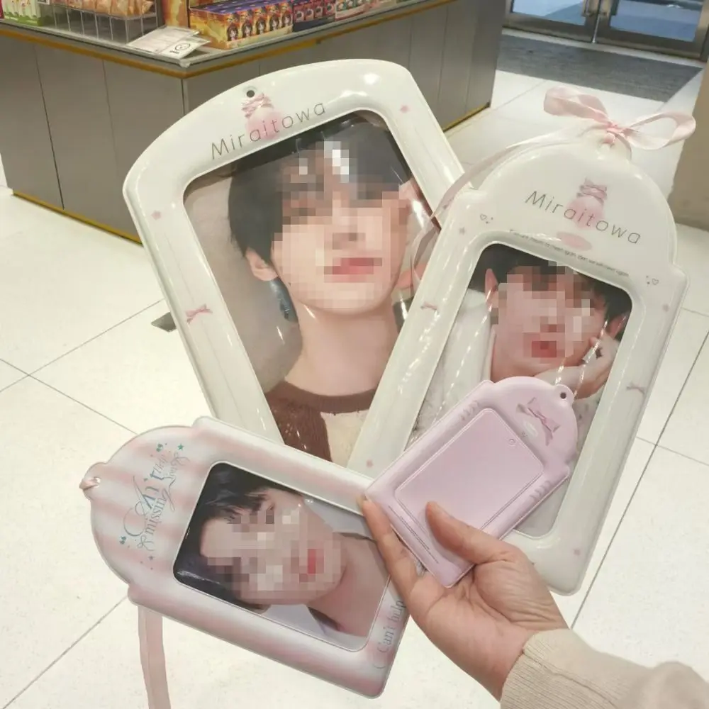 Stylish A5 Postcard Card Holder Giant with Ribbon Card Sleeve High Appearance Level PVC Kpop Idol Photo Protection Cover