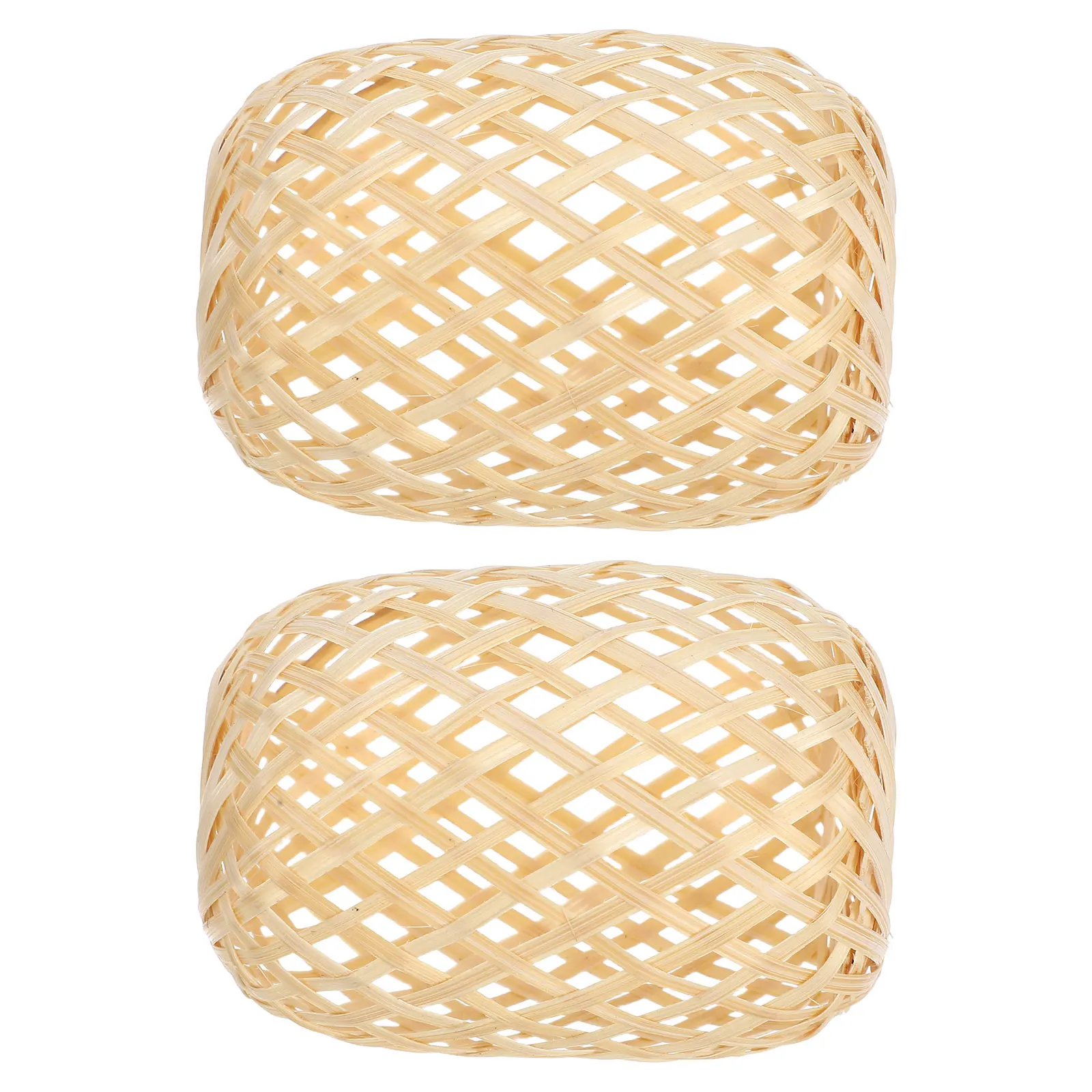 

2Pcs Bamboo Woven Lampshade Mini Lantern Rustic Hanging Pendant Light Cover Vintage Basket Bulb Cover Mini Bamboo Lamp Shade