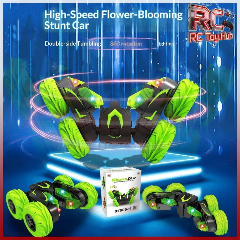 

High-Speed RC Stunt Car, Flower-Blooming Transformable Torsion Arms, 360° Flip, Off-Road Toy, Suitable for Boys