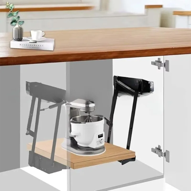 Heavy Duty Hydraulic Lifting Spring Hinge Kitchen Cabinet Concealed Lift Shelf