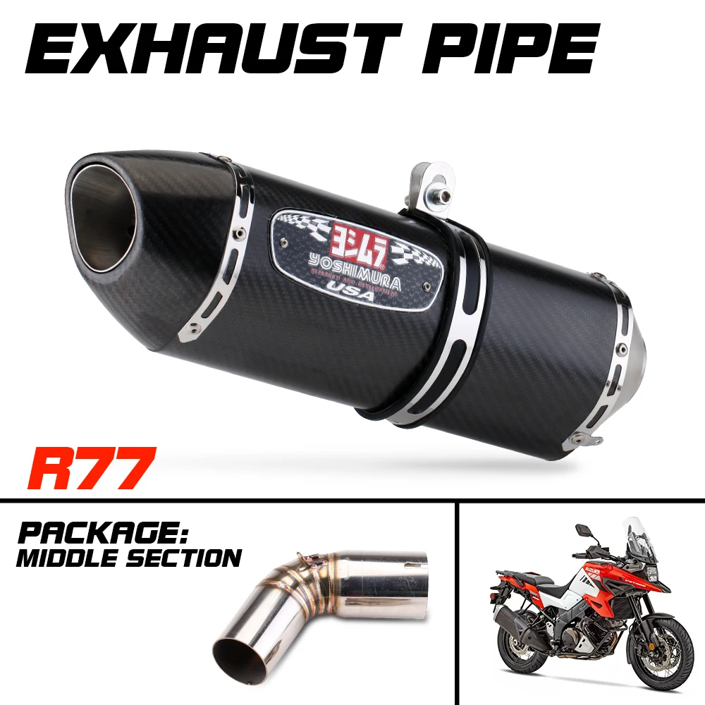 

Slip On For SUZUKI V-STROM 1050 DL1050 2020 2021 Motorcycle Exhaust Escape Modify Middle Tube Link Pipe 51mm Muffler