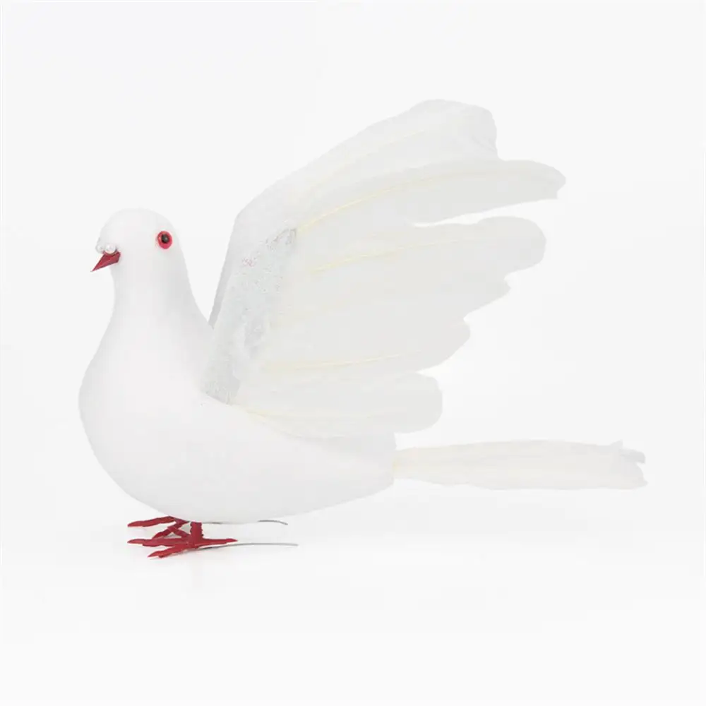 Simulation White Pigeon 25 * 8 * 15cm High Quality Bringing An Artistic Atmosphere Charming Durable Simulated Big Flying Pigeon