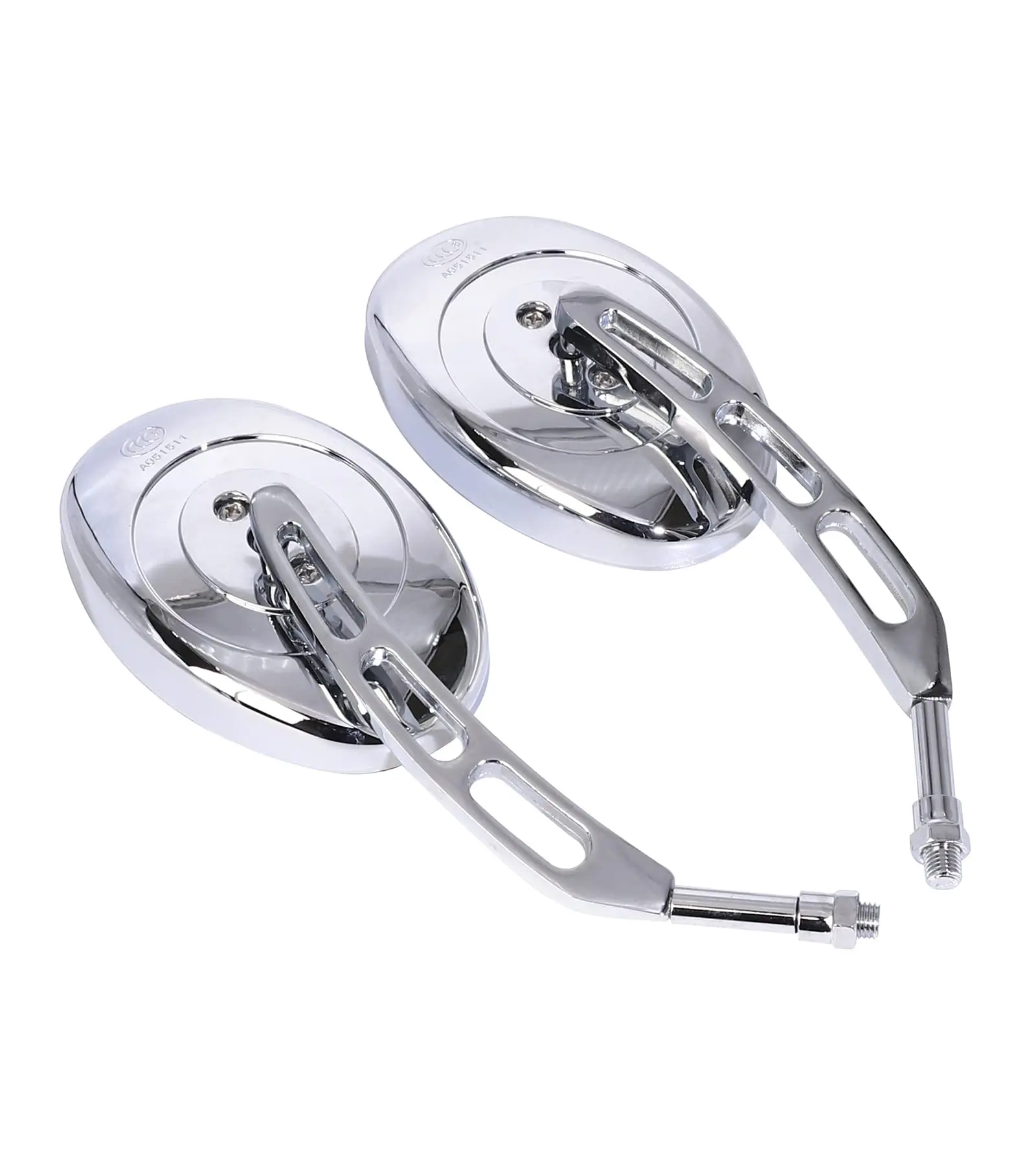 

10MM Chrome Universal Rearview Convex Motorcycle Side Mirrors Fit Honda Kawasaki Suzuki Custom Street Sports Dirt Bike M10