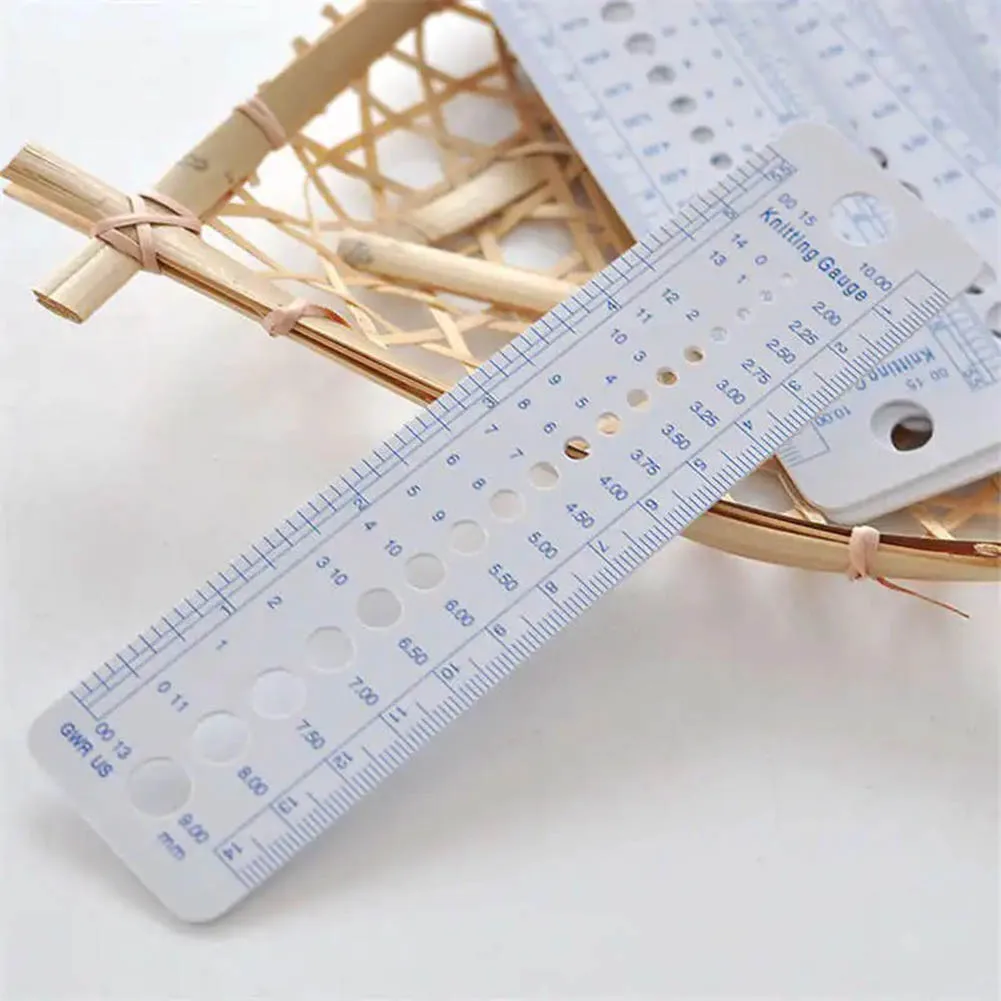 1 Pcs Plastic Ruler Needle Knitting Template Gadget Practical Aid Sewing DIY Measure Tool Accessories Sweater Knitting