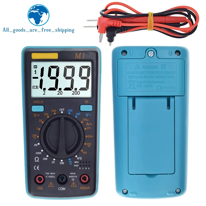 TZT M1 Digital Multimeter Tester True Rms Resistance Transistor Diode DC/AC Voltage Measure With Screen Bright