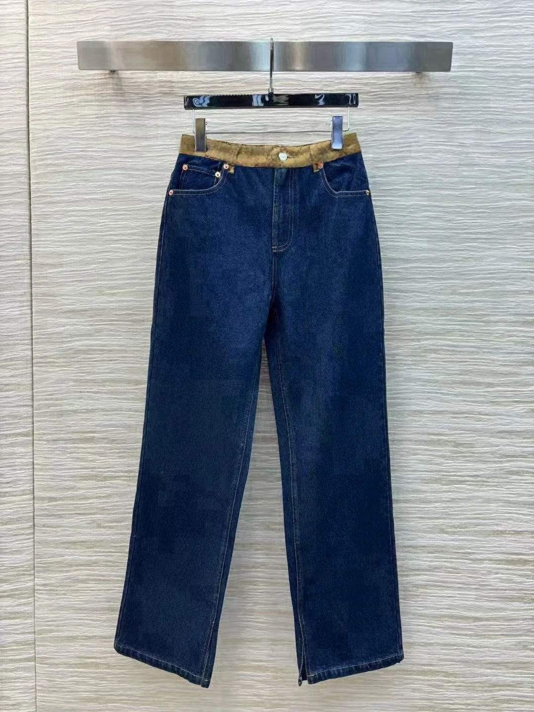 High end customized new versatile woven high waisted jeans