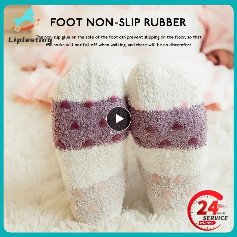 Christmas Coral Fleece Socks Womens Winter Warm Fluffy Soft Slipper Non Skid Sherpa Fleece Lined Warm Comfortable Socks