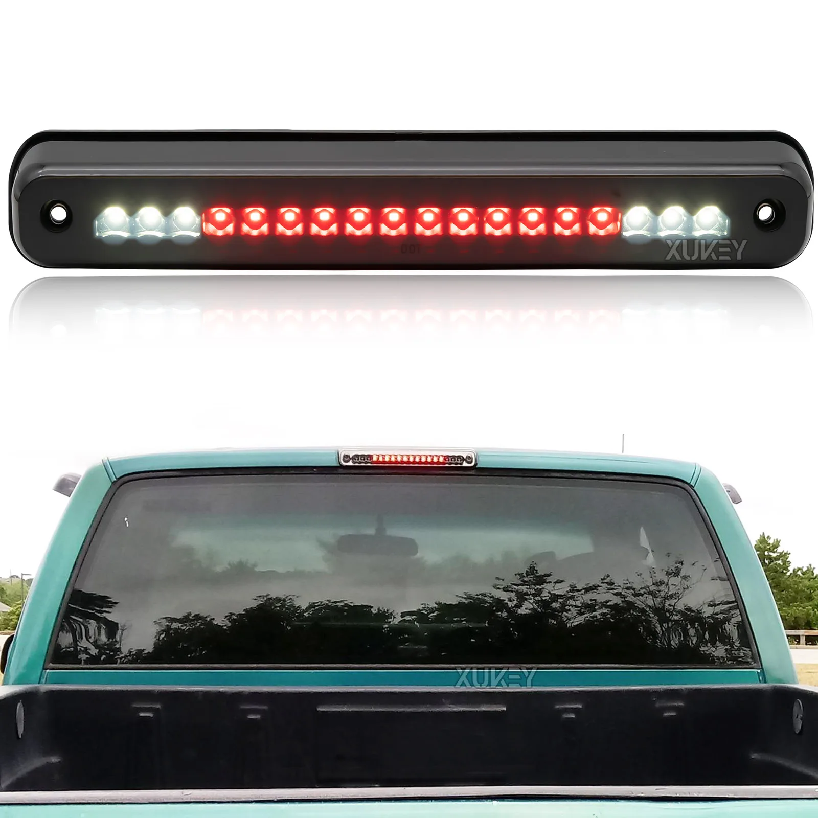 Trzecie światło hamowania tylne do Chevy Silverado 1988-1998 GMC C1500 K1500 Czerwono-białe środkowe światło stopu z wysokim mocowaniem