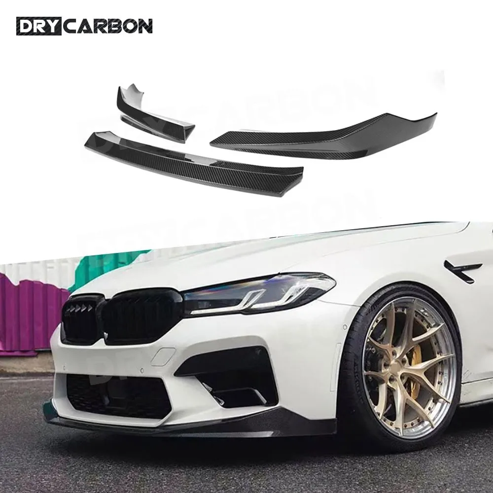 

Dry Carbon Fiber M Style Front Bumper Spoiler Lip Body Kits For BMW 5 Series M5 F90 LCI 2020+ Car Bumper Chin Guard Accessories