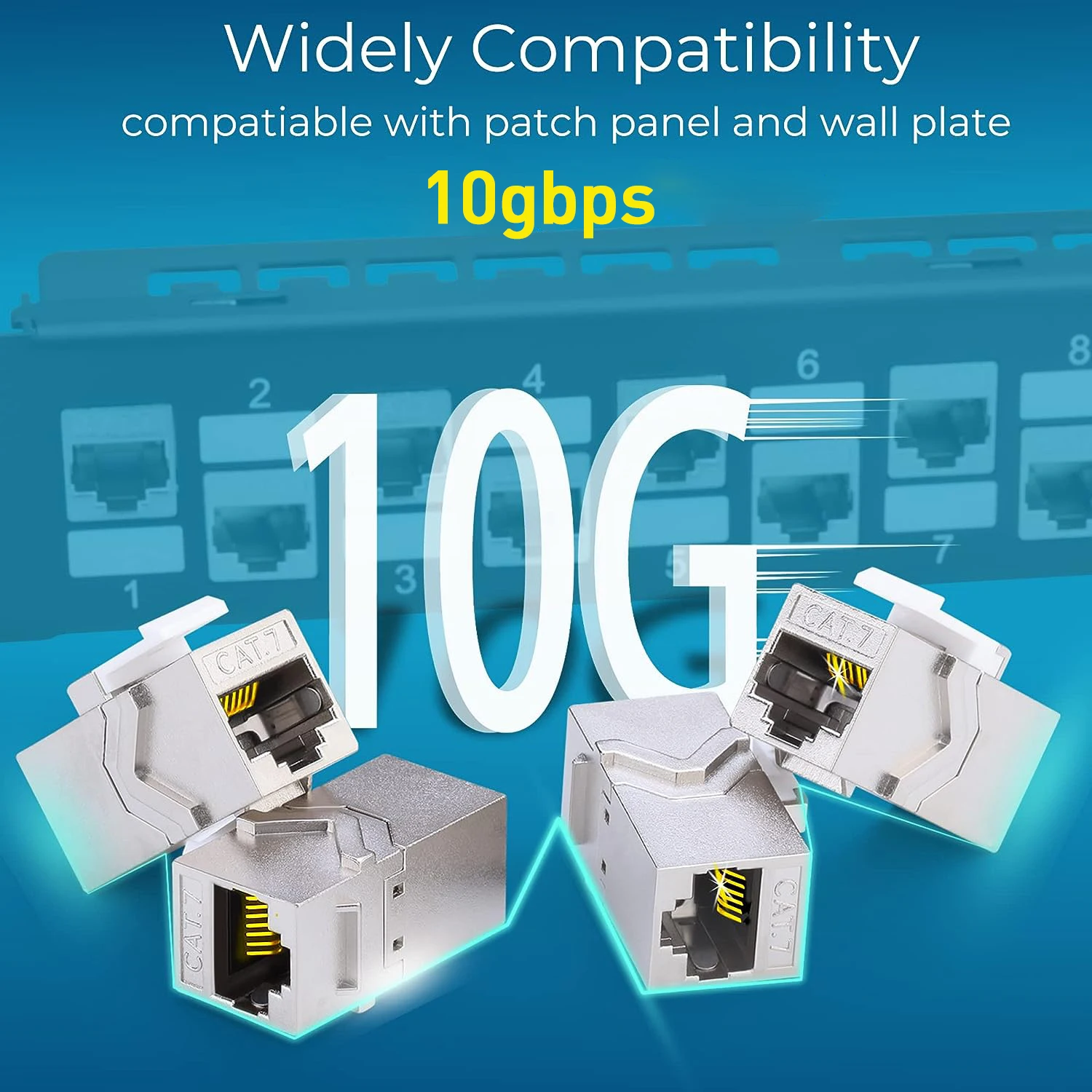 ZoeRax 1Pcs RJ45 Coupler Keystone Jack Cat7 Cat6a 10G Support, Female Keystone STP 10 Gbps for Wall Plate and Patch Panel - Image 6