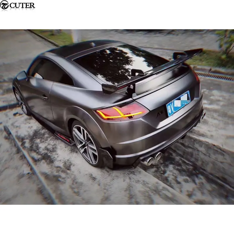 TTTT TTS TTRS MK2 MK3 ألياف الكربون الخلفي سبويلر الشفاه الجناح لأودي TT الرياضة سباق طقم هيكل السيارة