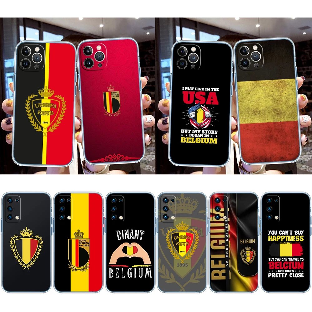 HY4 Belgium flag Transparent Phone Case for Samsung Galaxy A04 A04S A14 A23 A34 A54 M23 M33 M52 M53