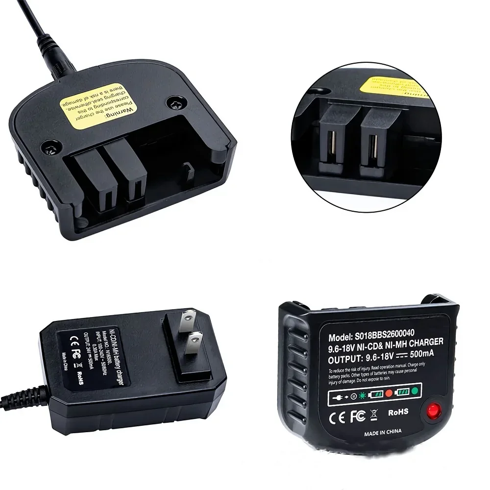 For Black&Decker 18V NiMh Battery Power Tools Replacement Charger 9.6V-18V NiMh Battery Hpb18-Ope FSB14 FS12B HPB18 HPB96 FSB96