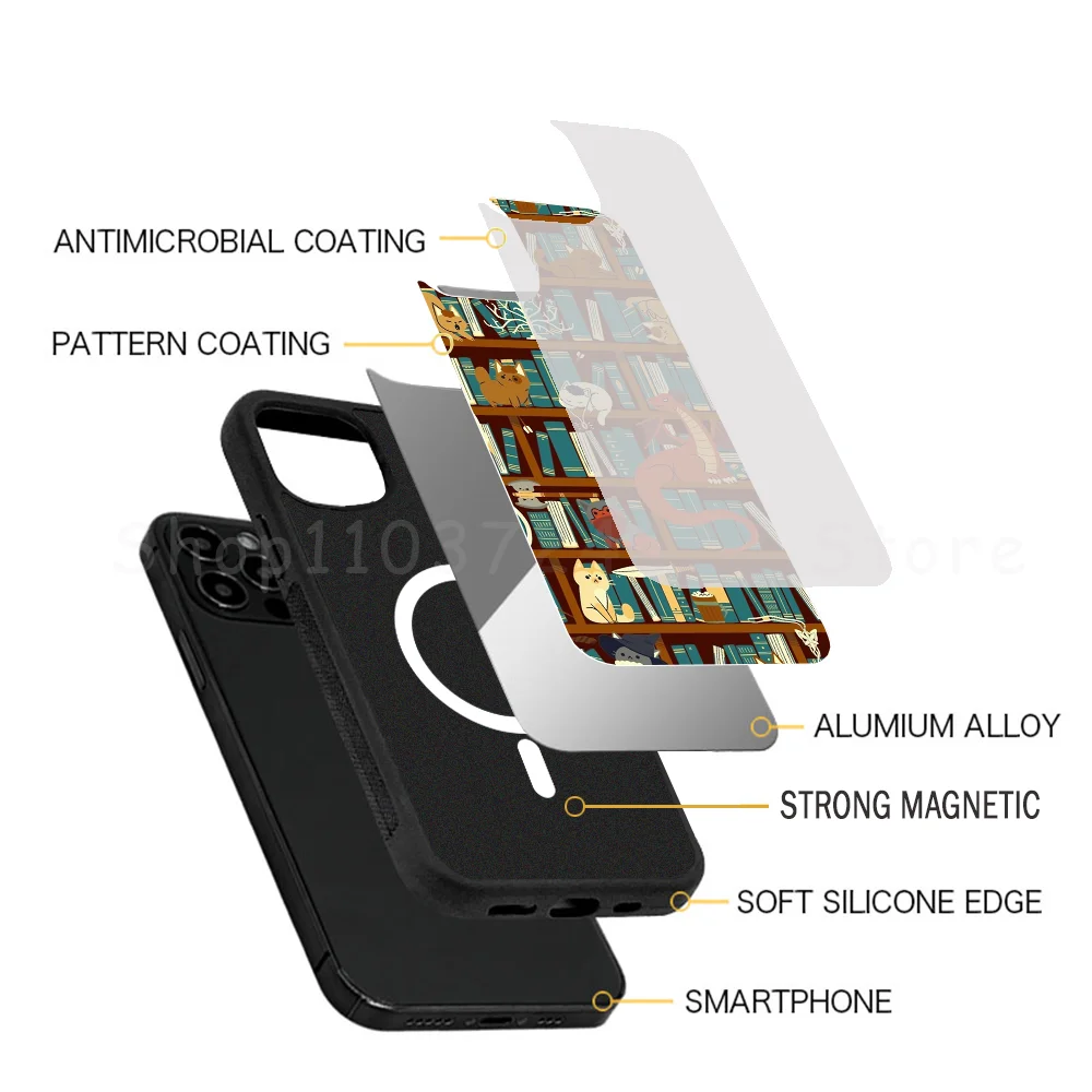 Library Of The Ring Phone Case For IPhone 15 14 13 Pro Max 11 Mini Alex Mirror For Magsafe Wireless Charging Cover image 5