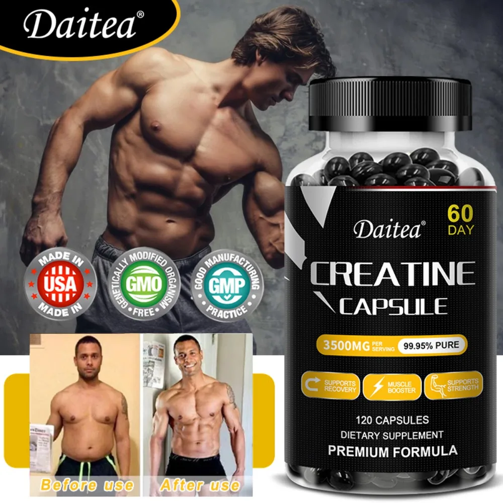 Creatine Monohydrate 3500mg - Supports Muscle Recovery, Strength & Energy Boost, 120 Capsules