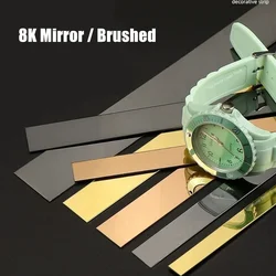 5M Stainless Steel Flat Decor Line Gold Mirror Wall Sticker for Background Wall Ceiling Edge Strip Living Room Home Decoration