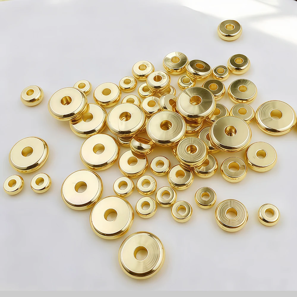20 Stück 3-10mm Edelstahl-Charm-Abstandsperlen, flache runde Perlen mit Loch für DIY-Schmuckherstellung, Armbandzubehör und Zubehör. – Detail 2