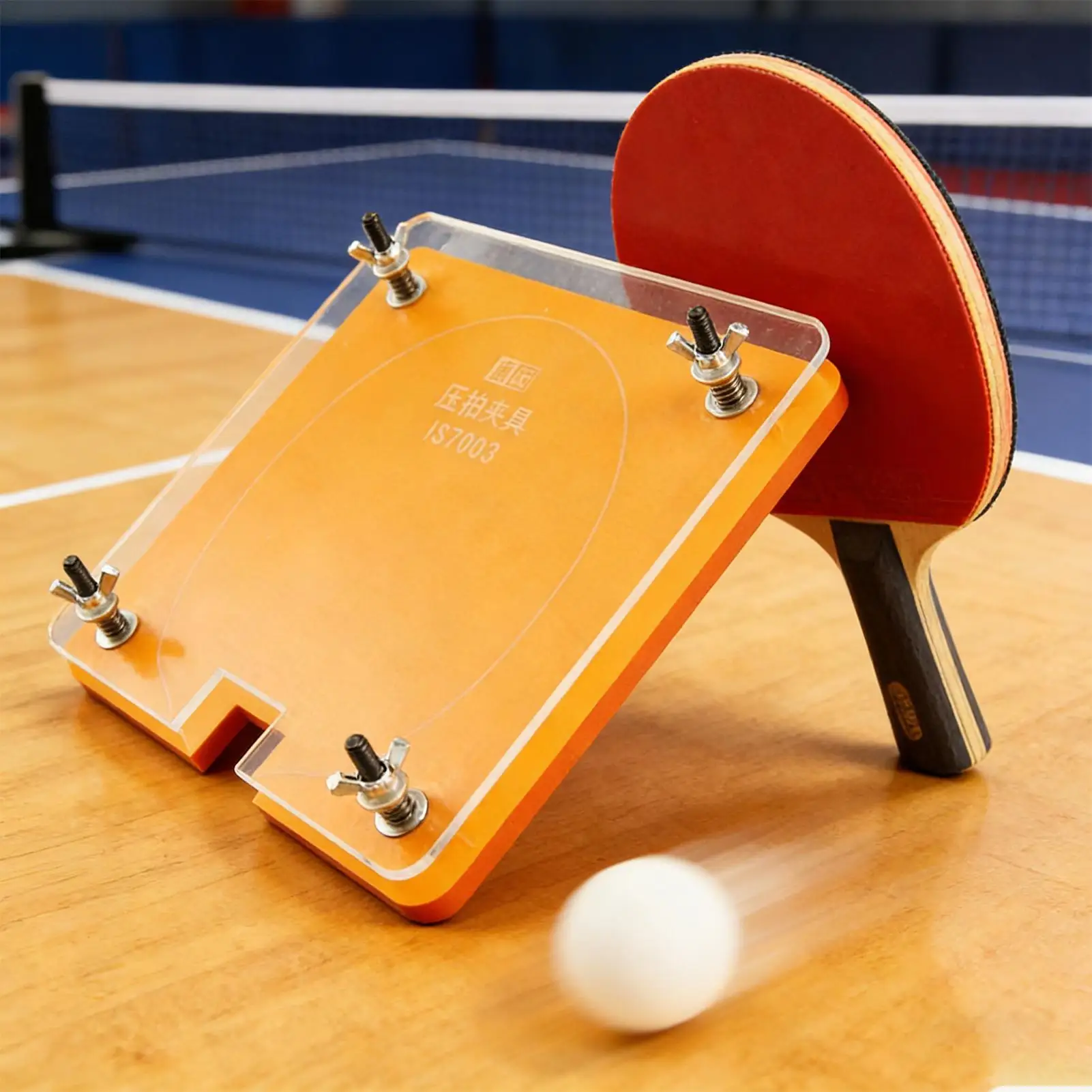 

Table Tennis Paddle Press Portable Manual Adjustable Bat Rubber Edge Cutter Pasting Tool for Coaches Beginners Club Members