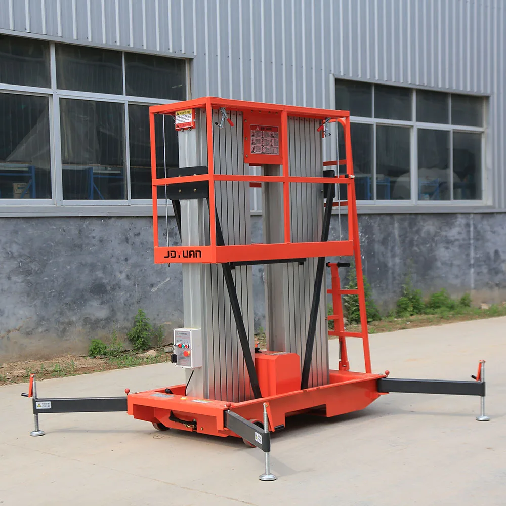Shanding Lift Plataforma de elevação de trabalho aérea de alumínio de mastro duplo vertical de 6-14 M