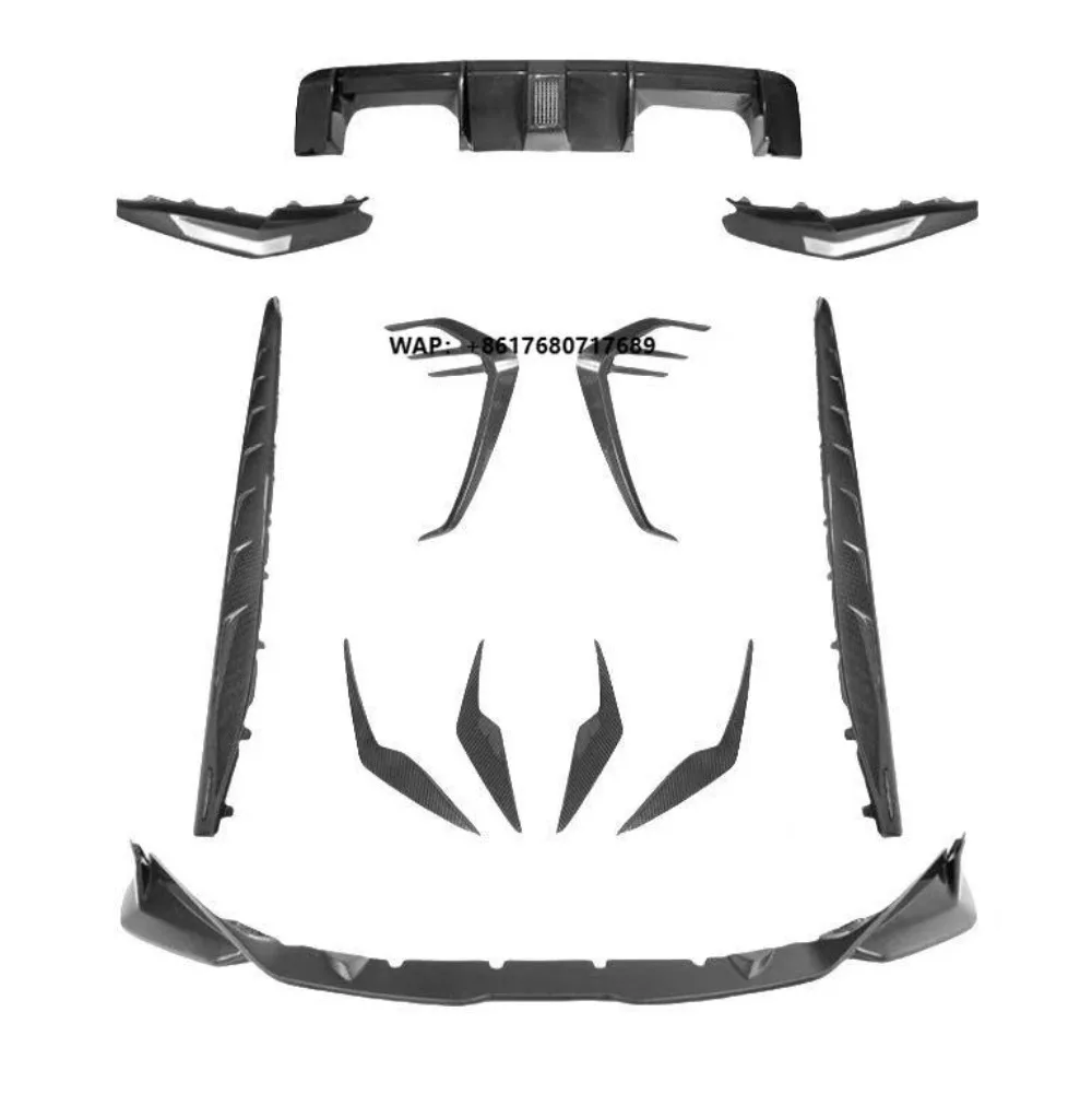 Trockenes Carbonfaser-Karosseriekit für M3 M4 G80 G82 CA-Style Frontstoßstange Frontlippe Heckdiffusor Spoiler Grill