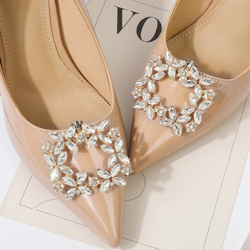 

1PCS Women High Heel Charms Jewelry New Lady Shoe Clips Shoes Rhinestones Crystal Decoration Wedding Bride Shoes Decoration