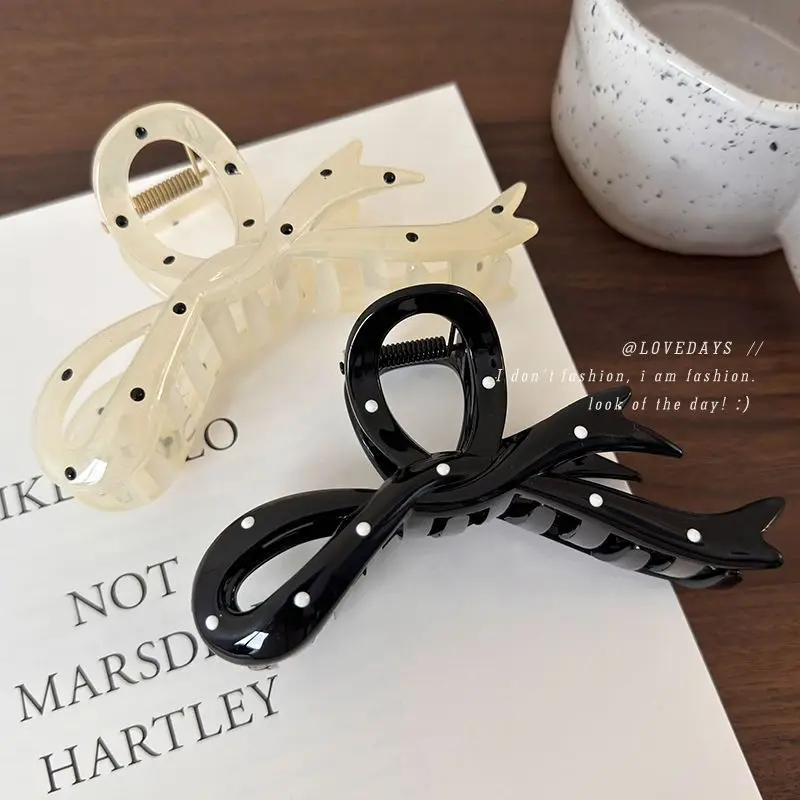 

Балерина ~ черно-белая заколка в горошек с бантом милые и универсальные зажимы для волос высококлассные заколки для волос