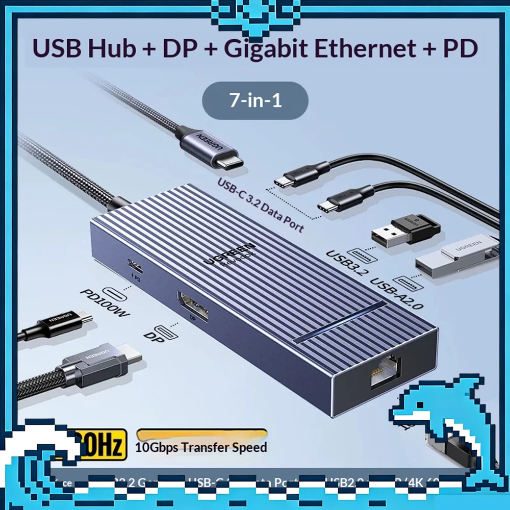UGREEN 10 in 1 Expansion Dock 60HZ USB Typec HDMI Suitable For Charging Two Devices Simultaneously For MacBook Pro Air Laptop