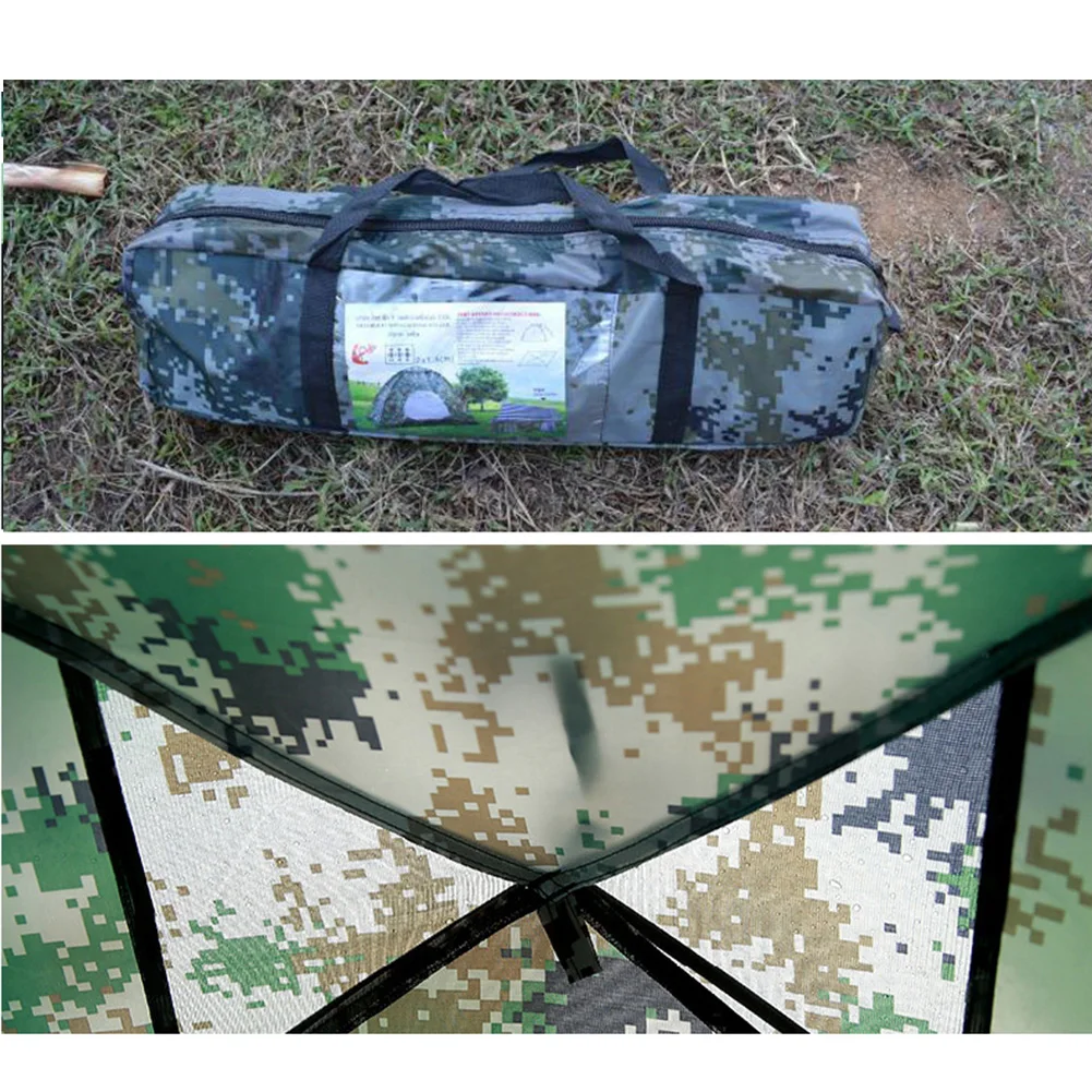 2 Person Rain Proof Canopy Tarp Camouflage Tent Outdoor Camping Tents Accessories Ventilation Window Mesh For Hiking Travel