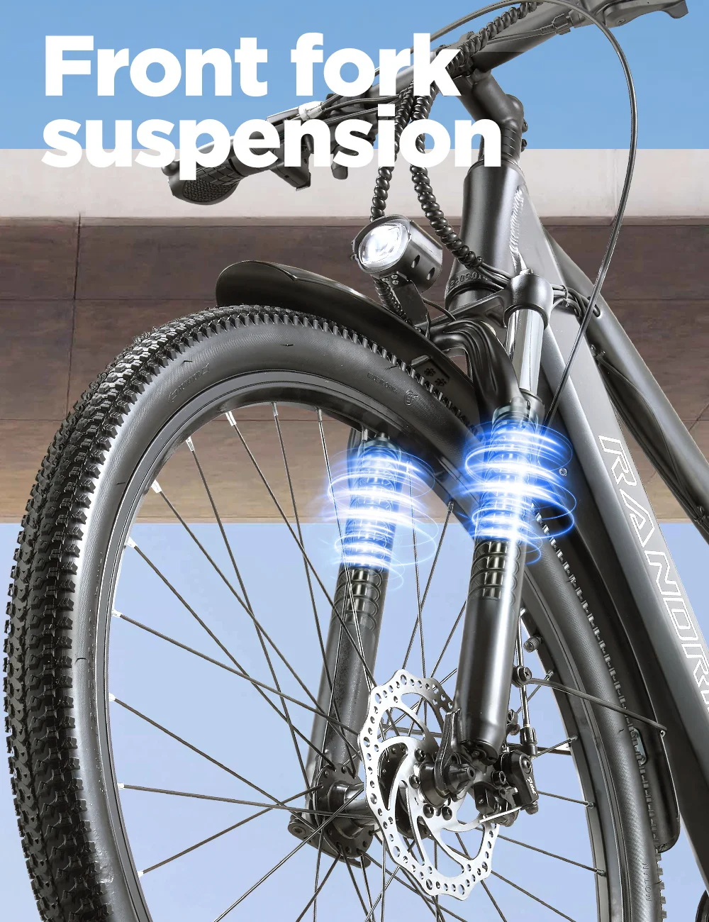 RANDRIDE YG70 Pendler-Elektrofahrrad 500W Motor 48V 20Ah Akku 27,5 Zoll Reifen Erwachsenen-Fahrrad E-Bike