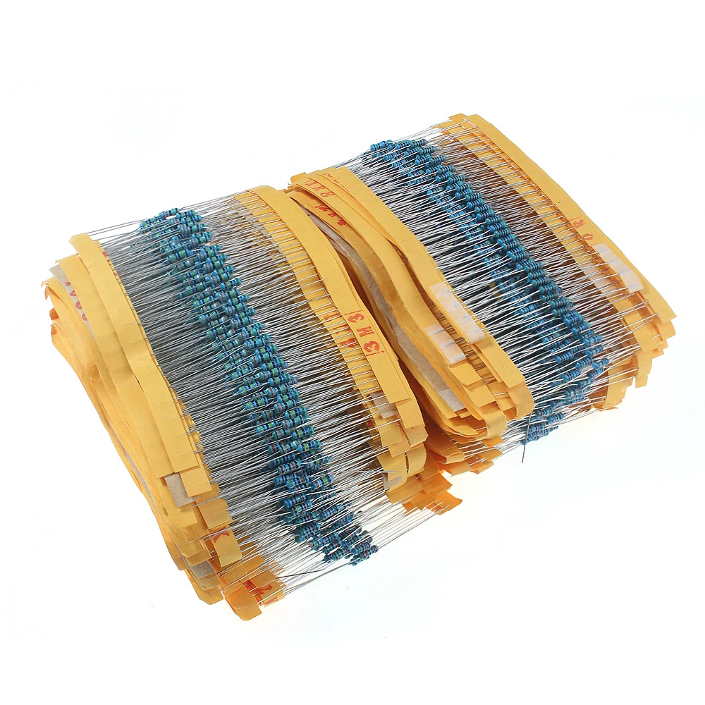 

1/4W 1% Metal Film Resistors Kit 1 ohm~10M 3120PCS, 0.25W resistencias electronica 156Values*20pcs Assortment Kits