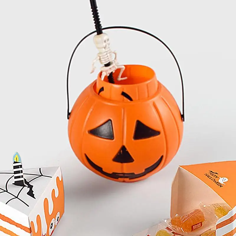 Halloween Pumpkin Bucket 11 Pieces Pumpkin Ghost Candy Bucket Trick Or Treat Party Bags Reusable Candy Bags Trick Or Treat Bags