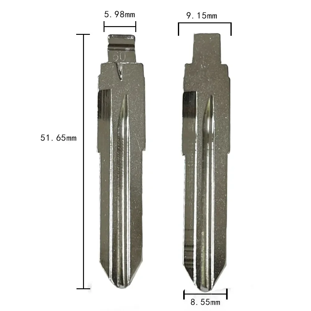 Flip KD Car Key Blade para Fiat KD, Substituição de metal Fob, Lâmina chave sem cortes, VVDI JMD, 60 #, GT15, 10pcs