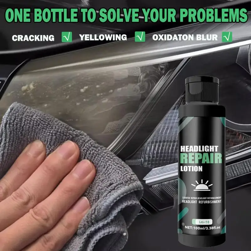 Headlight Repair Fluid Car Headlight Professional Repair Agent 100ml Auto Headlight Restoring Compound For Removes Oxidized