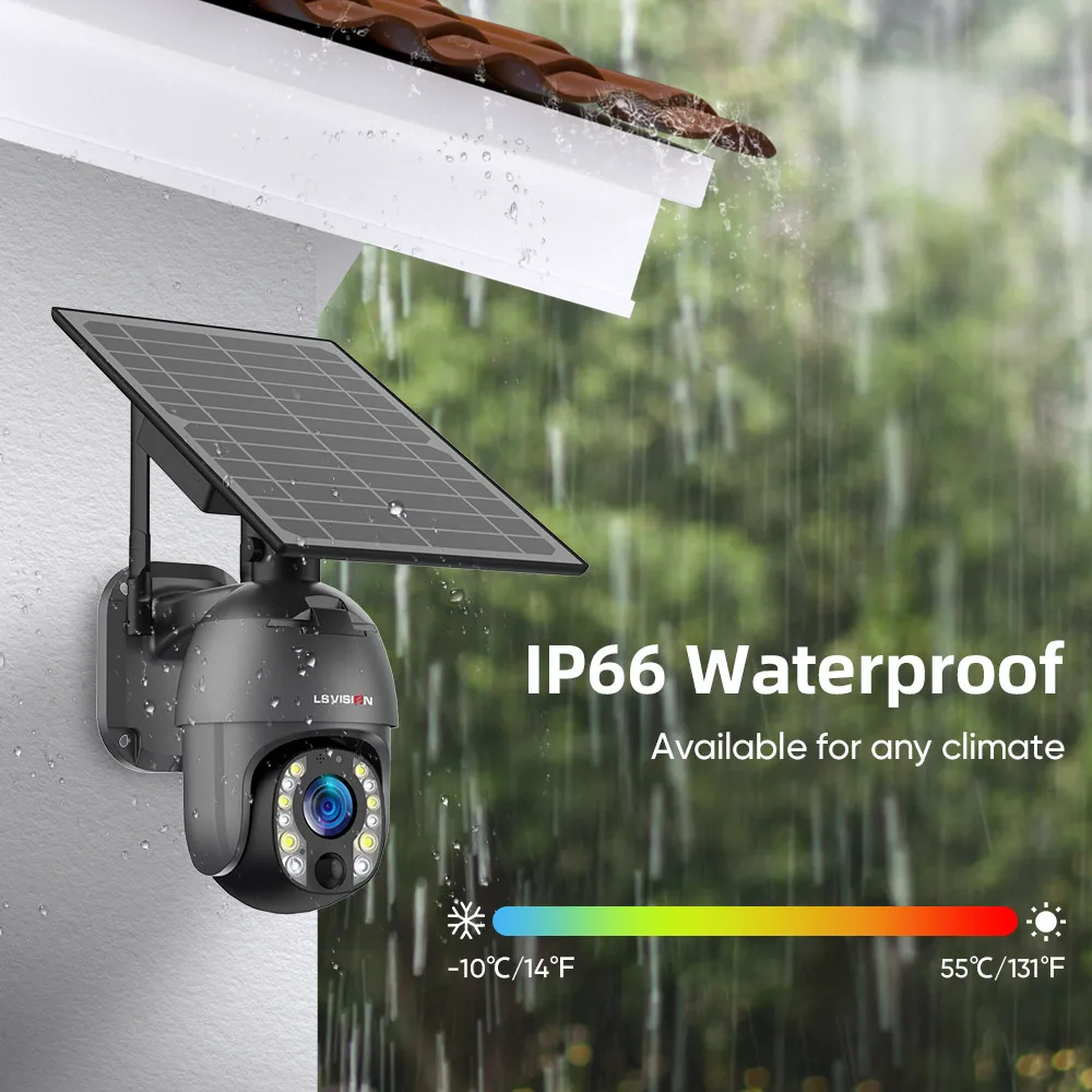 LS VISION 4G Security Cameras Wireless Outdoor 5MP Wi-Fi Security Camera with 10X Optical Zoom Auto Tracking Night Vision Cam