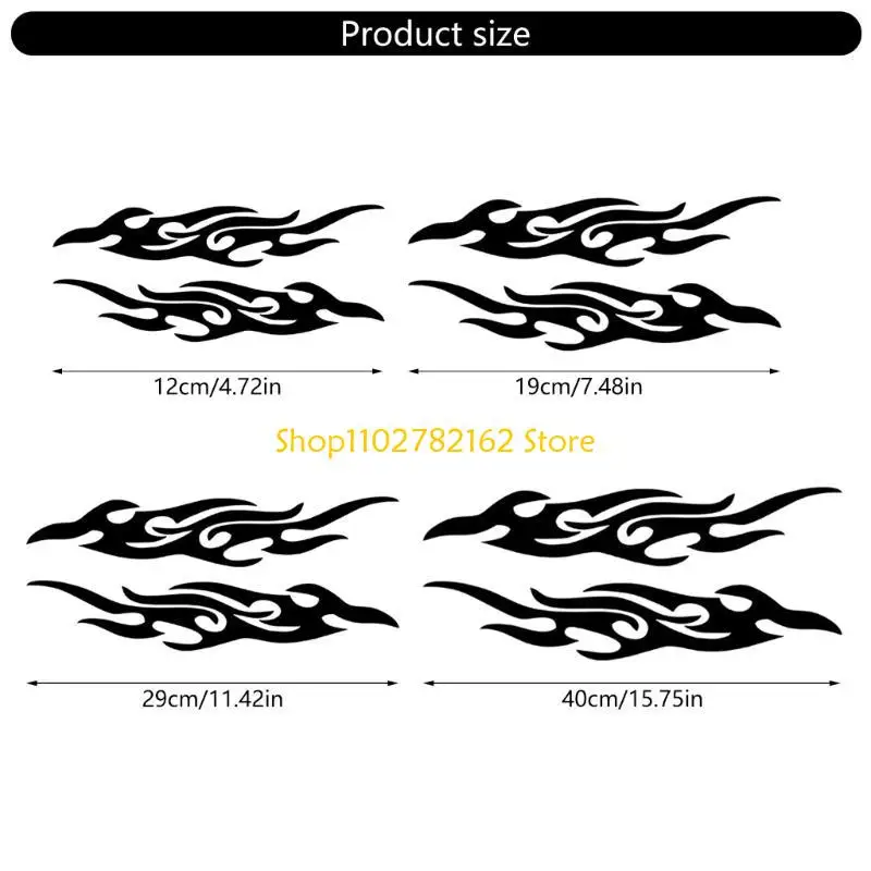 547B 1 زوج مانعة لتسرب الماء فريدة من نوعها لهب ملصقات عاكسة الشارات لتغطية خدش السيارة وتخصيص السيارة الخارجي #6