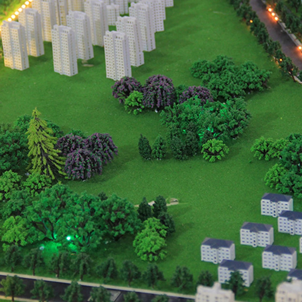 50Pcs 28-70mm 모델 나무 기차 인공 소형 나무 철도 장식 풍경 건물 풍경 DIY 액세서리 장난감