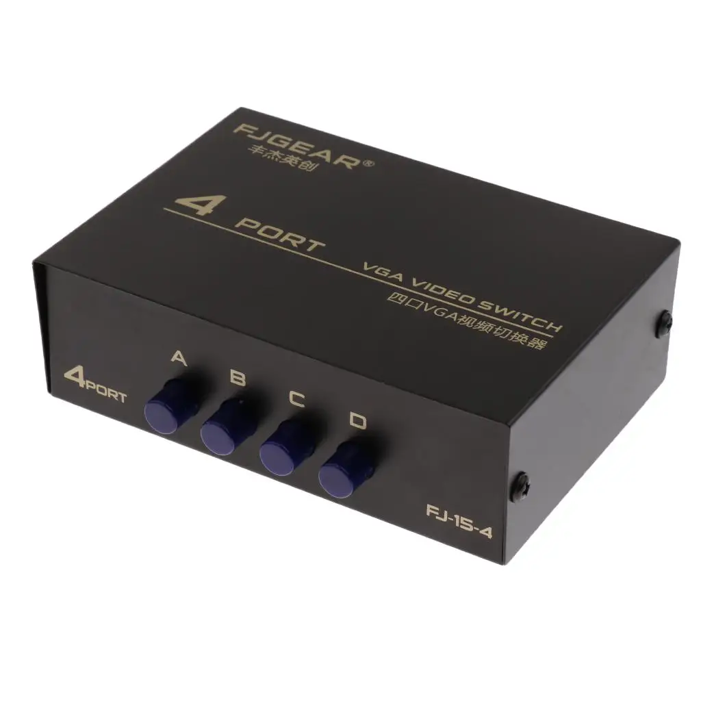 4 Port VGA Sharing Manual Switch Box(4 VGA out/1 VGA in) Up to 1920x1440