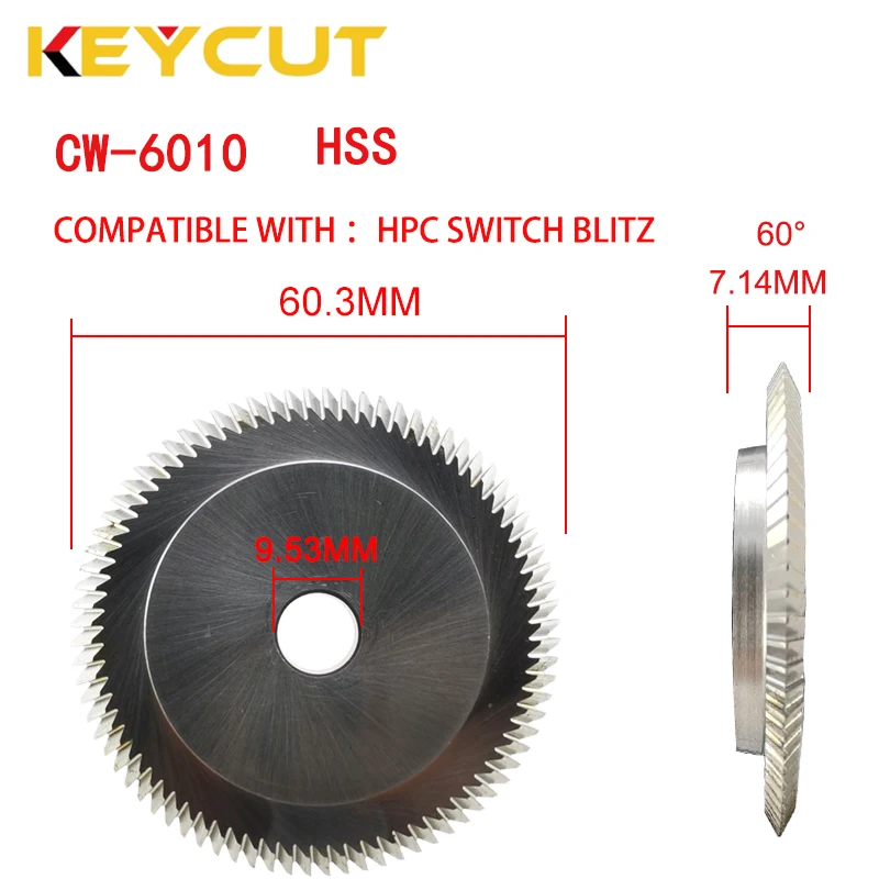 CW-6010 HSS Cutter compatibile con HPC Switch Blitz 60 ° doppio angolo