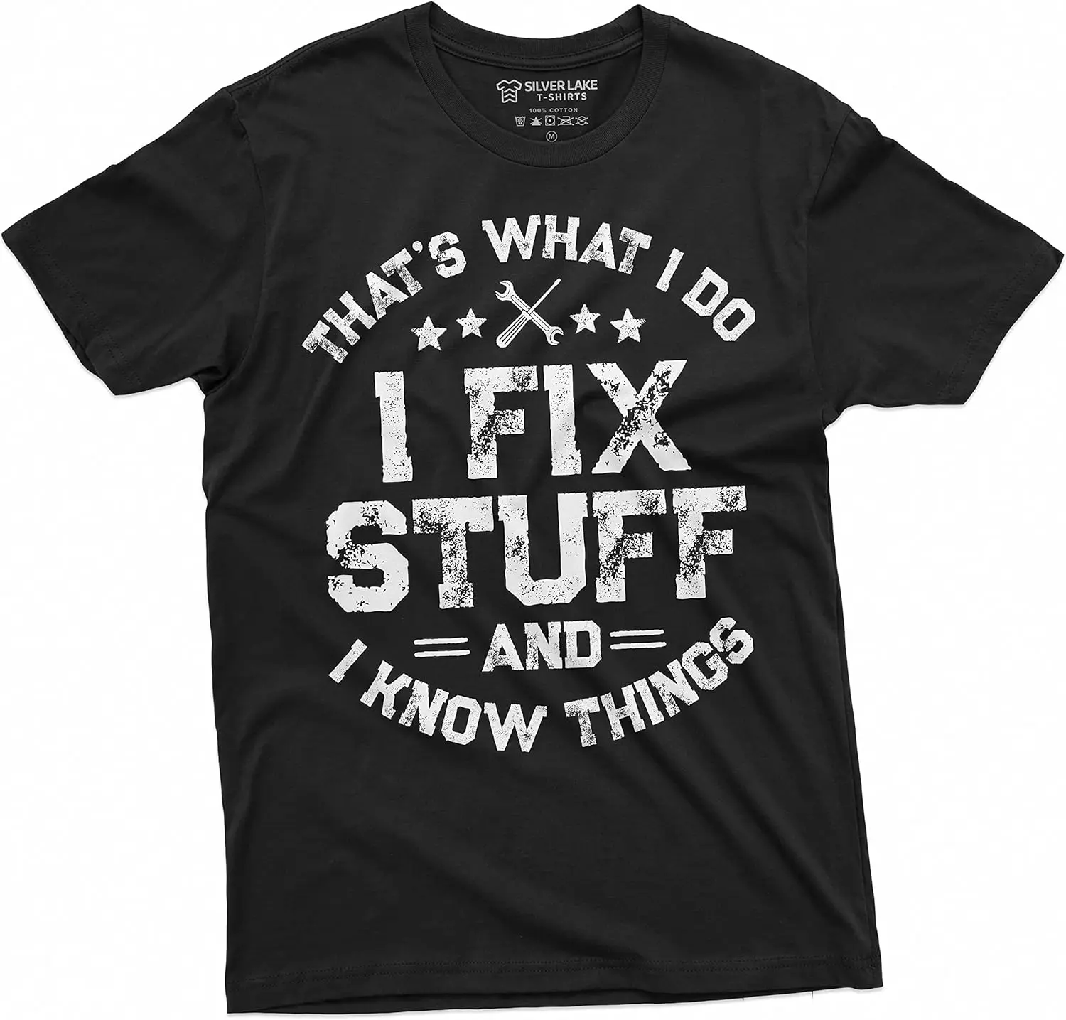 Men's Funny I Fix Stuff T-Shirt Mechanic Engineer Garage Tee Shirt 100% Cotton Trendy Y2K Short-Sleeve Tee-Soft, Quick-Drying,