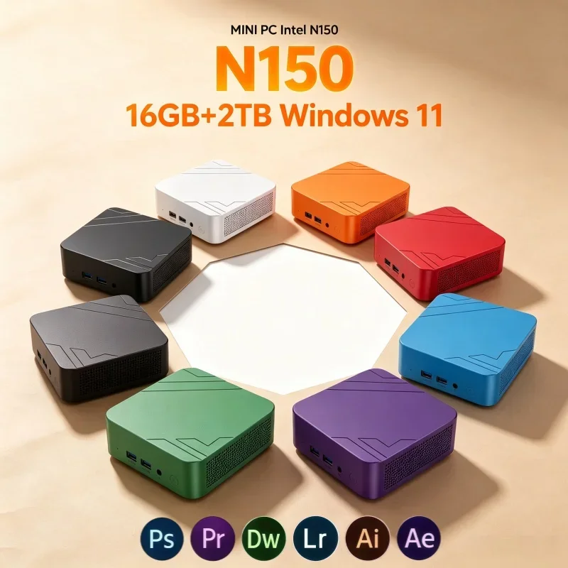 n150ミニゲーミングデスクトップpc-win11-os-16gb-ram-2tb-ssd-wifi6-ポータブルミニコンピューター-オフィスワーク、ホームスタディ、マルチメディアプレイ用