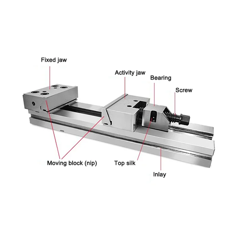 GT125 5 Inch High Precision Manual Flat Vise, Alloy Steel Quick Combination Vice for CNC Milling Machining Center