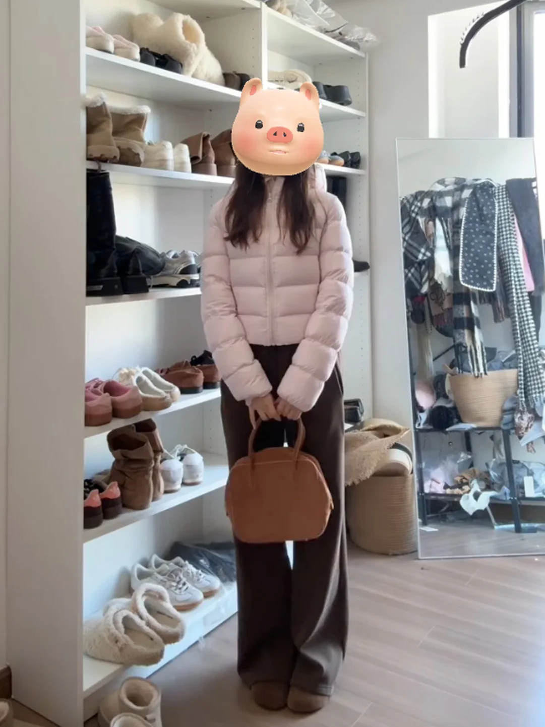 

Pink Hooded Cotton Jacket Korean Style Fashionable Versatile Warm Women's Winter New Arrival Simple Match All Ages Straight Tube
