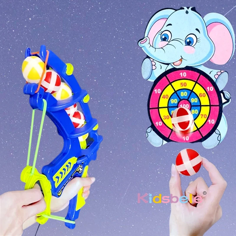 Dinosaur Sticky Ball Bow Target Dartboard Elephant Shooting Archery Toy Montessori Educational Kids Play Arrow Outdoor Game Toy