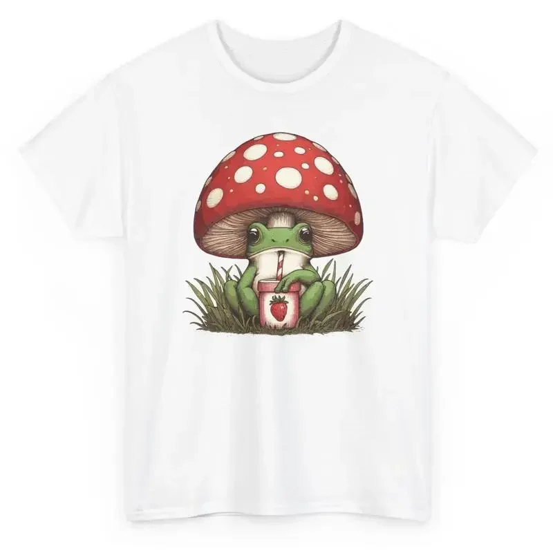 Cottagecore Aesthetic Frog T Shirt Artistic Nature Mushroom