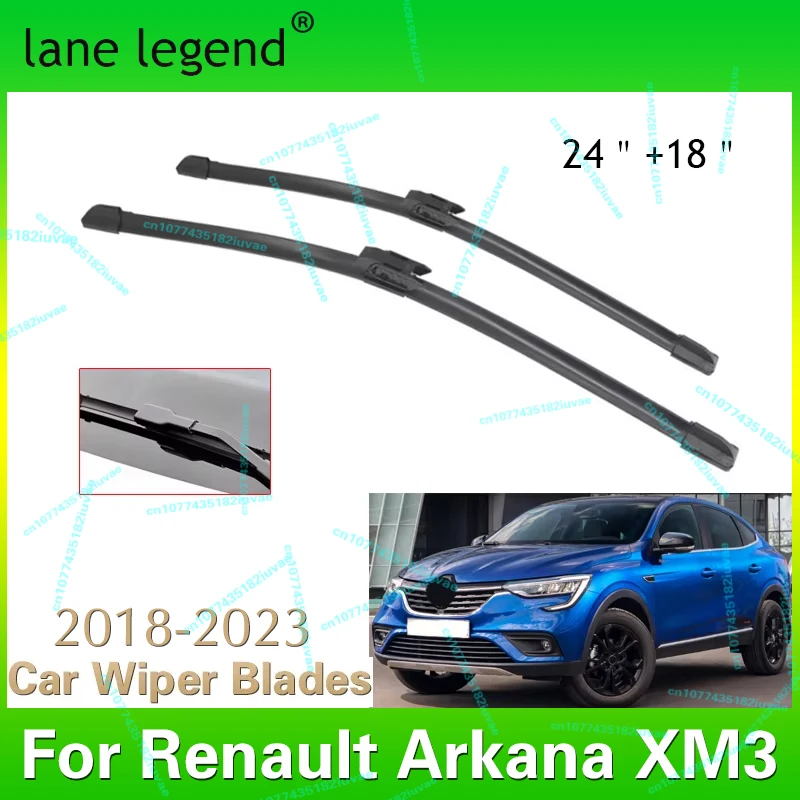 

Car Wiper LHD Front Wiper Blades For Renault Arkana XM3 2018 - 2023 Windshield Windscreen Window Car Rain Brushes 24"+18"