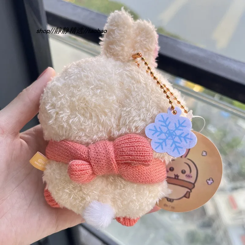 11 cm hangend ornament Leuk cadeau Chiikawa Hachiware Usagi Creatieve wintersjaal pluche rugzak sleutel speelgoedhanger